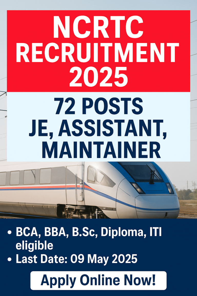 NCRTC Recruitment 2025 - Apply Now for 72 Vacancies!